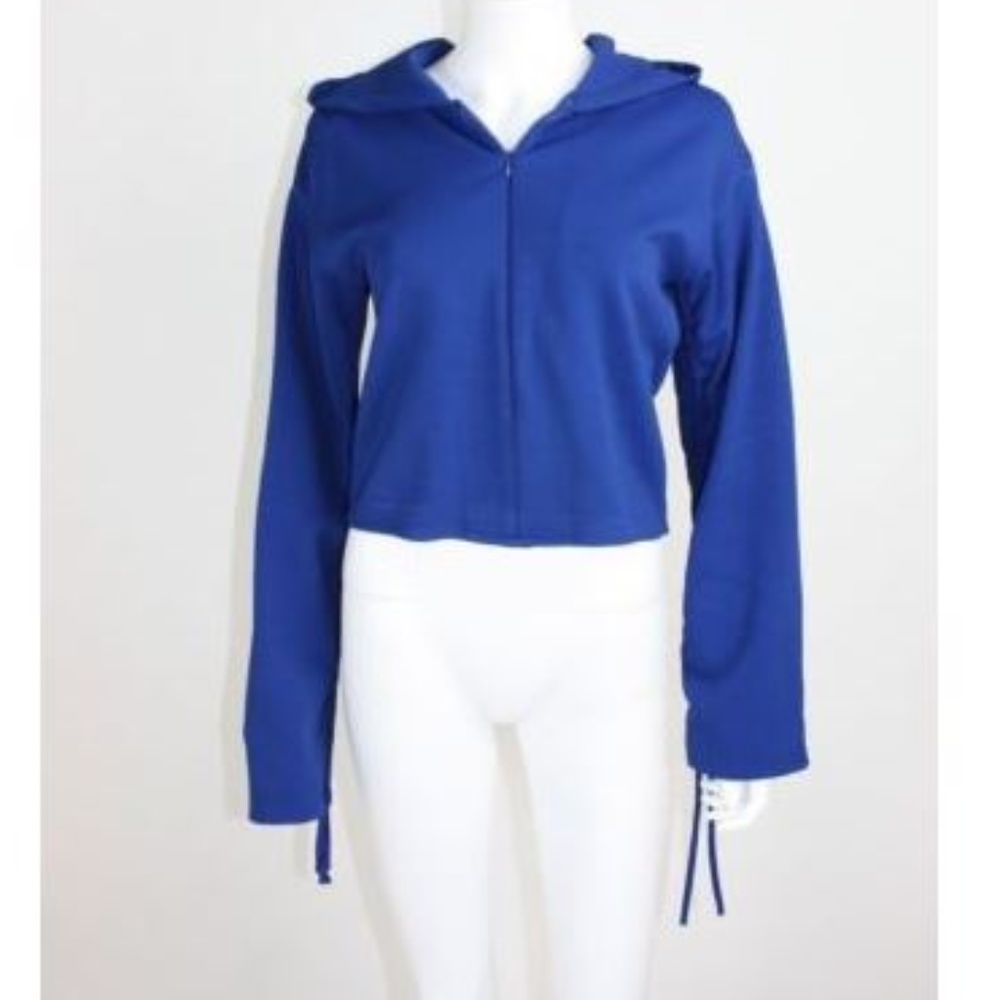 500 MAISON CINQCENT Royal Blue Crop Hoodie Zip UP